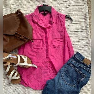 Banana Republic Sleeveless Hot Pink Tank Top
